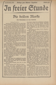 In Freier Stunde : Beilage zum „Posener Tageblatt”. 1934, Nr. 262 (17 November)