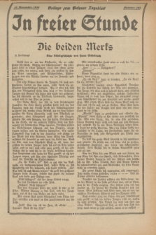 In Freier Stunde : Beilage zum „Posener Tageblatt”. 1934, Nr. 265 (21 November)