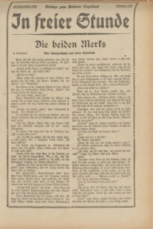 In Freier Stunde : Beilage zum „Posener Tageblatt”. 1934, Nr. 268 (24 November)