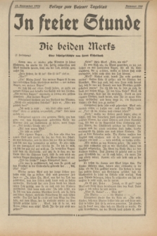 In Freier Stunde : Beilage zum „Posener Tageblatt”. 1934, Nr. 269 (25 November)