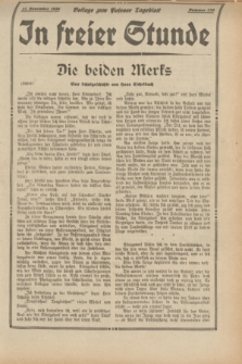 In Freier Stunde : Beilage zum „Posener Tageblatt”. 1934, Nr. 270 (27 November)
