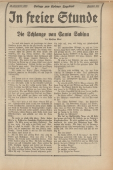 In Freier Stunde : Beilage zum „Posener Tageblatt”. 1934, Nr. 271 (28 November)
