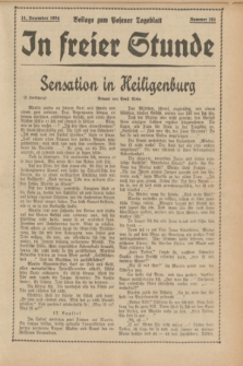 In Freier Stunde : Beilage zum „Posener Tageblatt”. 1934, Nr. 281 (11 December)