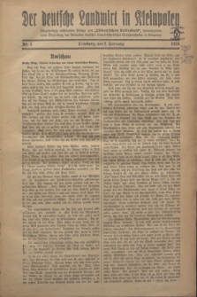 Der Deutsche Landwirt in Kleinpolen : vierzehntägig erscheinende Beilage zum „Ostdeutschen Volksblatt”. 1928, Nr. 1 (1 Hartung [Jänner])