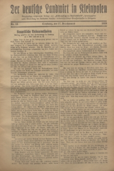 Der Deutsche Landwirt in Kleinpolen : vierzehntägig erscheinende Beilage zum „Ostdeutschen Volksblatt”. 1928, Nr. 13 (17 Brachmond [Juni])