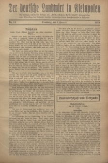 Der Deutsche Landwirt in Kleinpolen : vierzehntägig erscheinende Beilage zum „Ostdeutschen Volksblatt”. 1928, Nr. 14 (1 Heuert [Juli])