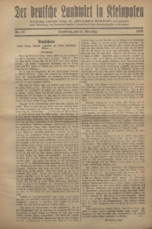 Der Deutsche Landwirt in Kleinpolen : vierzehntägig erscheinende Beilage zum „Ostdeutschen Volksblatt”. 1928, Nr. 17 (12 Ernting [August])