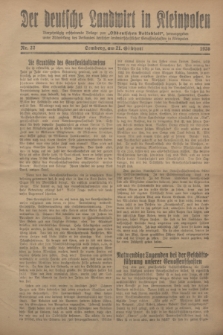 Der Deutsche Landwirt in Kleinpolen : vierzehntägig erscheinende Beilage zum „Ostdeutschen Volksblatt”. 1928, Nr. 22 (21 Gilbhart [Oktober])