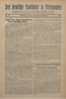 Der Deutsche Landwirt in Kleinpolen : vierzehntägig erscheinende Beilage zum „Ostdeutschen Volksblatt”. 1931, Nr. 19 (20 Scheiding [September])