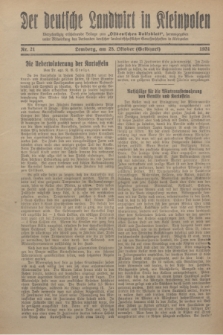 Der Deutsche Landwirt in Kleinpolen : vierzehntägig erscheinende Beilage zum „Ostdeutschen Volksblatt”. 1931, Nr. 21 (25 Gelbhart [Oktober])