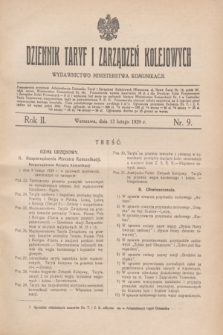 Dziennik Taryf i Zarządzeń Kolejowych : wydawnictwo Ministerstwa Komunikacji. R.2, nr 9 (13 lutego 1929)
