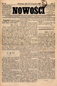 Nowości : dwutygodnik poświęcony sprawom miejskim i gminnym zachodniej Galicji. 1885, nr 16