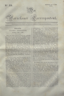 Der Warschauer Correspondent. 1834, Nro 39 (2 Juni)