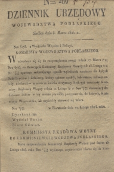 Dziennik Urzędowy Województwa Podlaskiego. 1824, Nro 269 (6 marca) + dod.