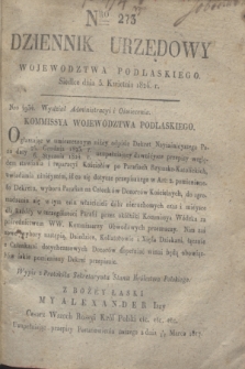 Dziennik Urzędowy Województwa Podlaskiego. 1824, Nro 273 (3 kwietnia) + dod.