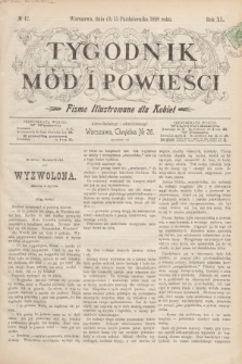 Tygodnik Mód i Powieści : pismo illustrowane dla kobiet. R.40, № 42 (15 października 1898)