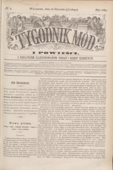 Tygodnik Mód i Powieści : z dodatkiem illustrowanym ubrań i robót kobiecych. 1877, № 5 (3 lutego) + dod.