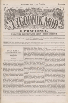Tygodnik Mód i Powieści : z dodatkiem illustrowanym ubrań i robót kobiecych. 1877, № 52 (29 grudnia) + dod.