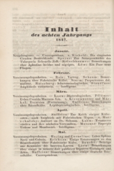 Entomologische Zeitung herausgegeben von dem entomologischen Vereine zu Stettin. Jg.8, Indeks (1847) + dod. + wkładka