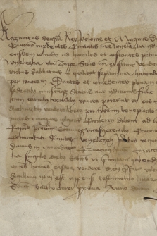 Dokument króla Kazimierza Jagiellończyka zawierający przywilej dla mieszkańców Wieliczki na swobodną sprzedaż mięsa w soboty