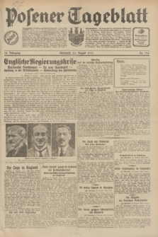 Posener Tageblatt. Jg.70, Nr. 194 (26 August 1931) + dod.