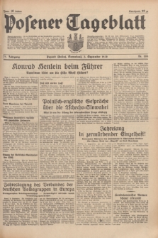 Posener Tageblatt. Jg.77, Nr. 200 (3 September 1938) + dod.