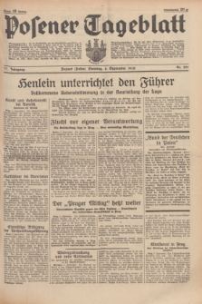 Posener Tageblatt. Jg.77, Nr. 201 (4 September 1938) + dod.