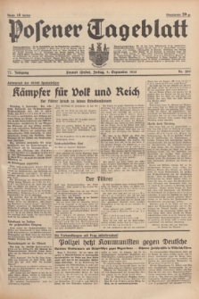 Posener Tageblatt. Jg.77, Nr. 205 (9 September 1938) + dod.