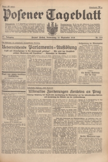 Posener Tageblatt. Jg.77, Nr. 210 (15 September 1938) + dod.