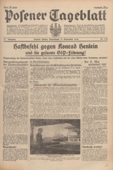 Posener Tageblatt. Jg.77, Nr. 212 (17 September 1938) + dod.