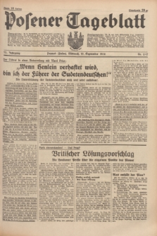 Posener Tageblatt. Jg.77, Nr. 215 (21 September 1938) + dod.
