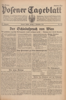 Posener Tageblatt. Jg.77, Nr. 252 (4 November 1938) + dod.