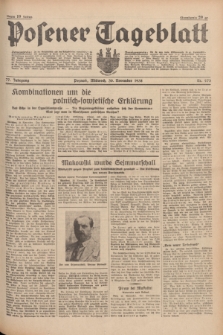 Posener Tageblatt. Jg.77, Nr. 273 (30 November 1938) + dod.