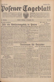Posener Tageblatt. Jg.77, Nr. 282 (11 Dezember 1938) + dod.
