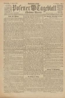 Posener Tageblatt (Posener Warte). Jg.61, Nr. 9 (12 Januar 1922) + dod.