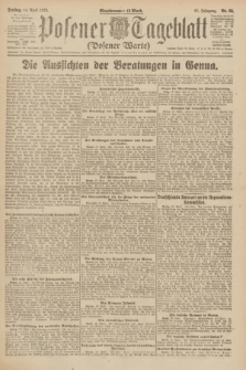 Posener Tageblatt (Posener Warte). Jg.61, Nr. 85 (14 April 1922) + dod.