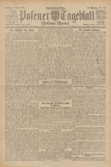Posener Tageblatt (Posener Warte). Jg.61, Nr. 179 (11 August 1922) + dod.
