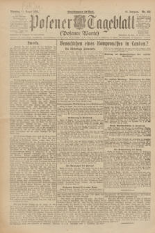Posener Tageblatt (Posener Warte). Jg.61, Nr. 182 (15 August 1922) + dod.