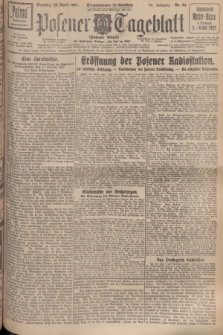 Posener Tageblatt (Posener Warte). Jg.66, Nr. 94 (26 April 1927) + dod.