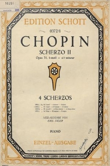 Scherzo II : Opus 31, b-moll : si [bemol] mineur : piano