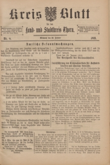 Kreis-Blatt für den Land - und Stadtkreis Thorn. 1918, Nr. 9 (30 Janaur)