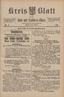 Kreis-Blatt für den Land - und Stadtkreis Thorn. 1918, Nr. 17 (27 Februar)