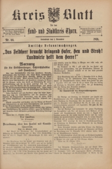 Kreis-Blatt für den Land - und Stadtkreis Thorn. 1918, Nr. 88 (2 November)