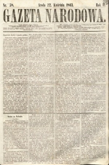 Gazeta Narodowa. 1863, nr 58