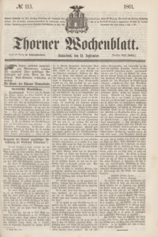 Thorner Wochenblatt. 1861, № 113 (21 September)