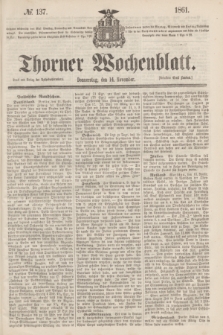 Thorner Wochenblatt. 1861, № 137 (14 November)