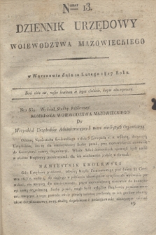 Dziennik Urzędowy Woiewodztwa Mazowieckiego. 1817, nr 13 (10 lutego) + dod.