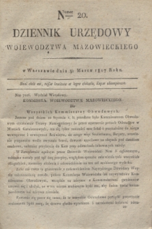 Dziennik Urzędowy Woiewodztwa Mazowieckiego. 1817, nr 20 (31 marca) + dod.