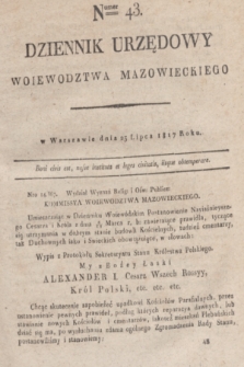 Dziennik Urzędowy Woiewodztwa Mazowieckiego. 1817, nr 43 (23 lipca)