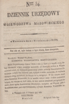 Dziennik Urzędowy Woiewodztwa Mazowieckiego. 1817, nr 54 (1 września) + dod.